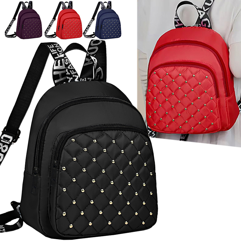 Canvas Backpack Casual - حقيبة ظهر أنيقة مرصعة متعددة الألوان